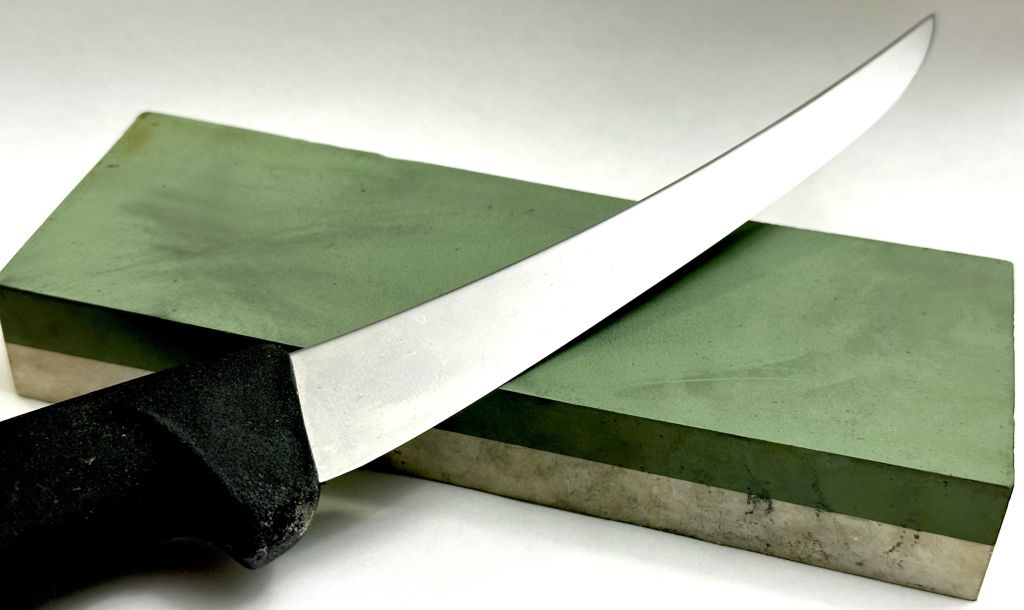 Boning Knife on Fine Whetstone